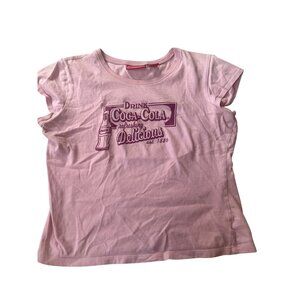 Coca-Cola Pink Short Sleeve Graphic Tee Women's Size XL Soda Tshirt